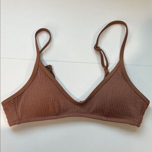 Aerie Brown Textured Women's Swim Top Small
